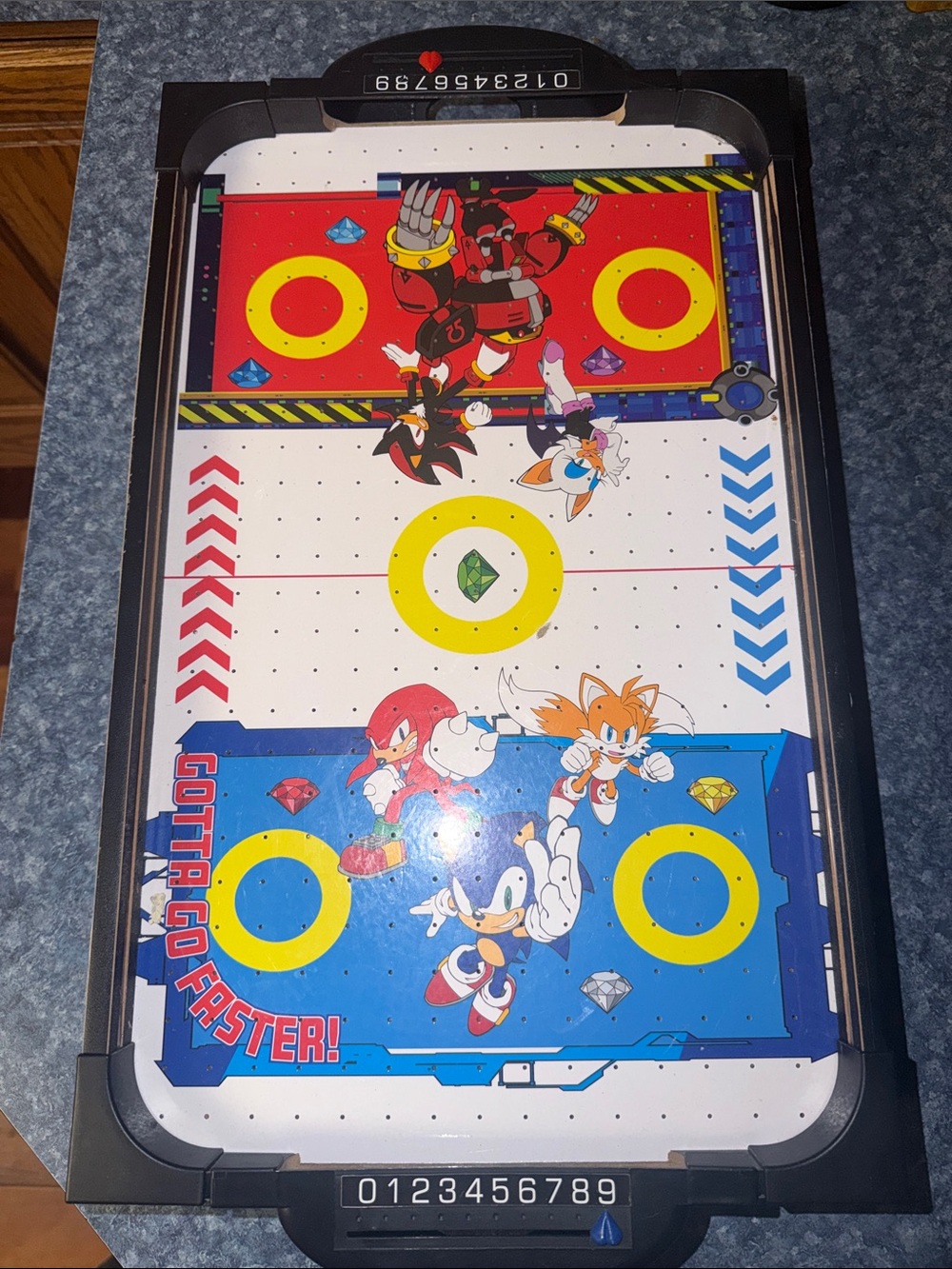 Sonic Themed Air Hockey Game Table - Blue & Red WORKS TESTED TABLE ONLY RARE